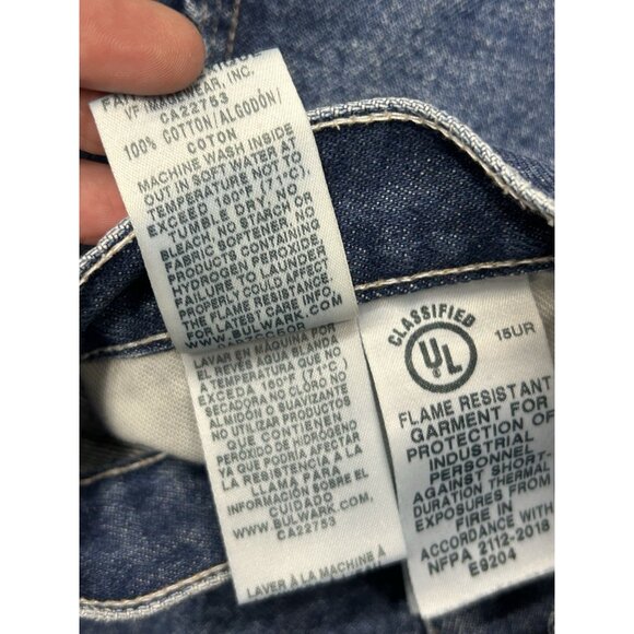 Bulwark FR Jeans Mens 37x30 Blue Fire Resistant Carpenter Straight Work Denim - Picture 8 of 8